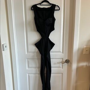 Mad for Love Black Cutout Corset Jumpsuit - Size M
